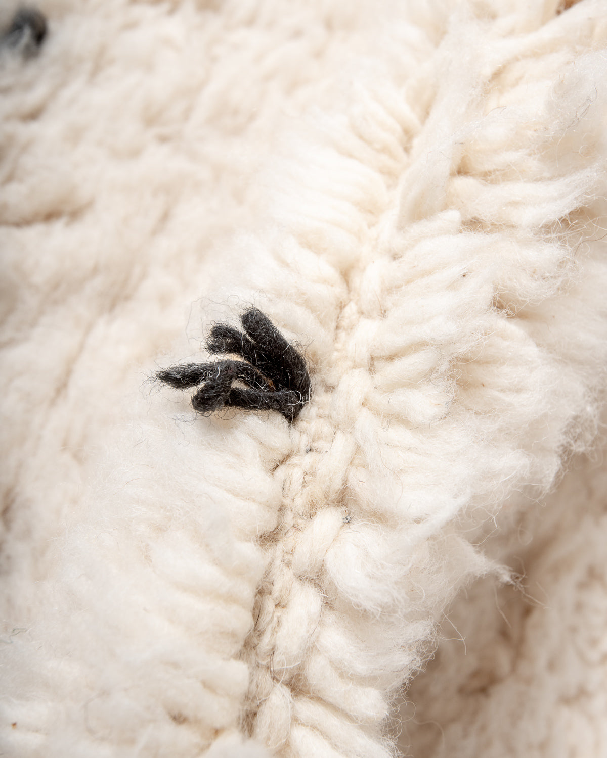 Modern, designer, handcrafted Berber rug from Morocco. Beniourain carpet with beautiful colours and patterns and fluffy wool texture.